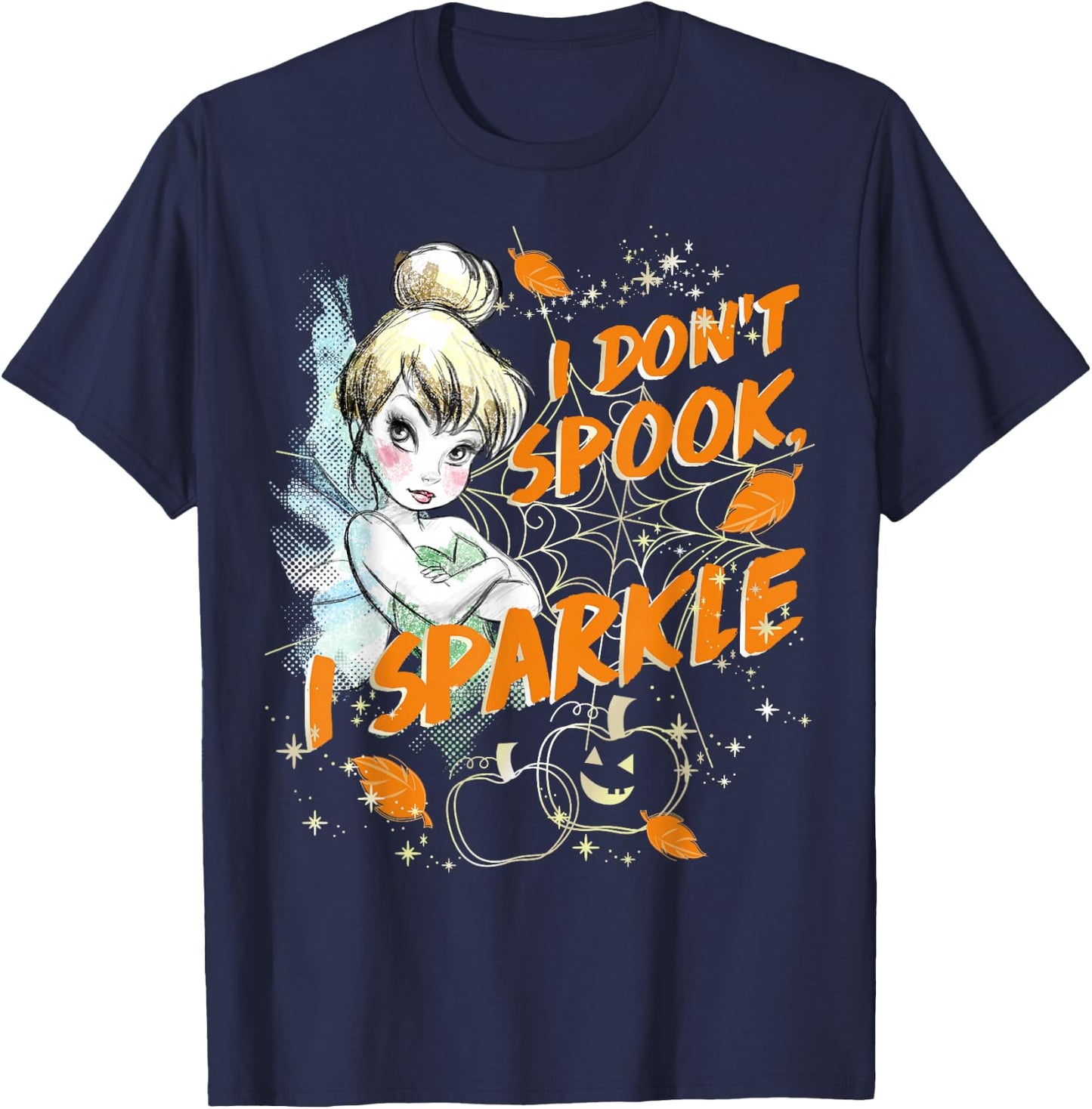 Disney Peter Pan Tinkerbell Halloween Don't Spook I Sparkle T-Shirt - T-Shirt | Navy