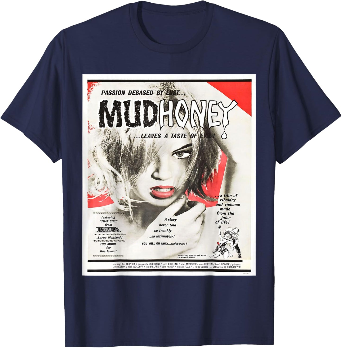 Vintage Images Vintage Poster - Black, Women's, , Short Sleeve, , Small T-Shirt - T-Shirt | Navy