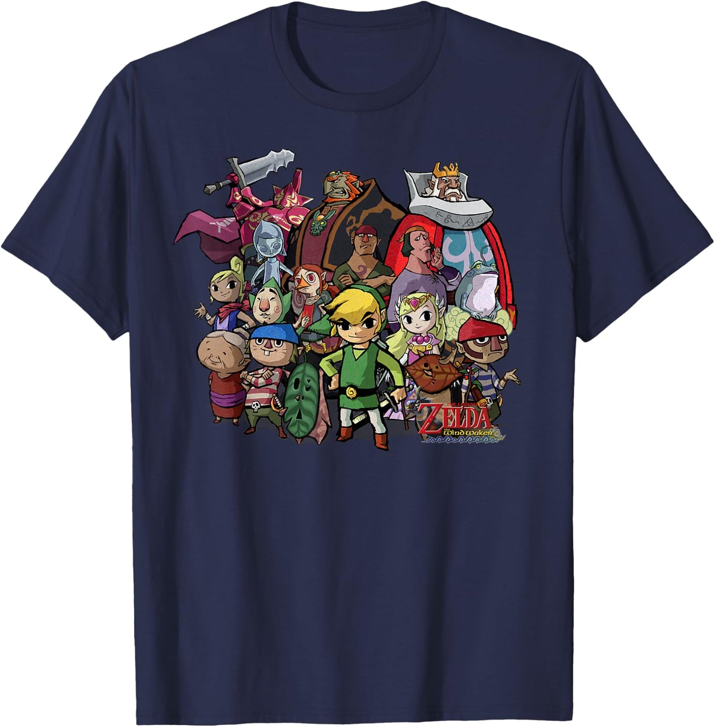 Nintendo Zelda The Windwaker Group Shot Graphic T-Shirt - T-Shirt | Navy