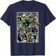Marvel Comics Retro Classic Iron Fist Rain Battle Panels T-Shirt - T-Shirt | Navy