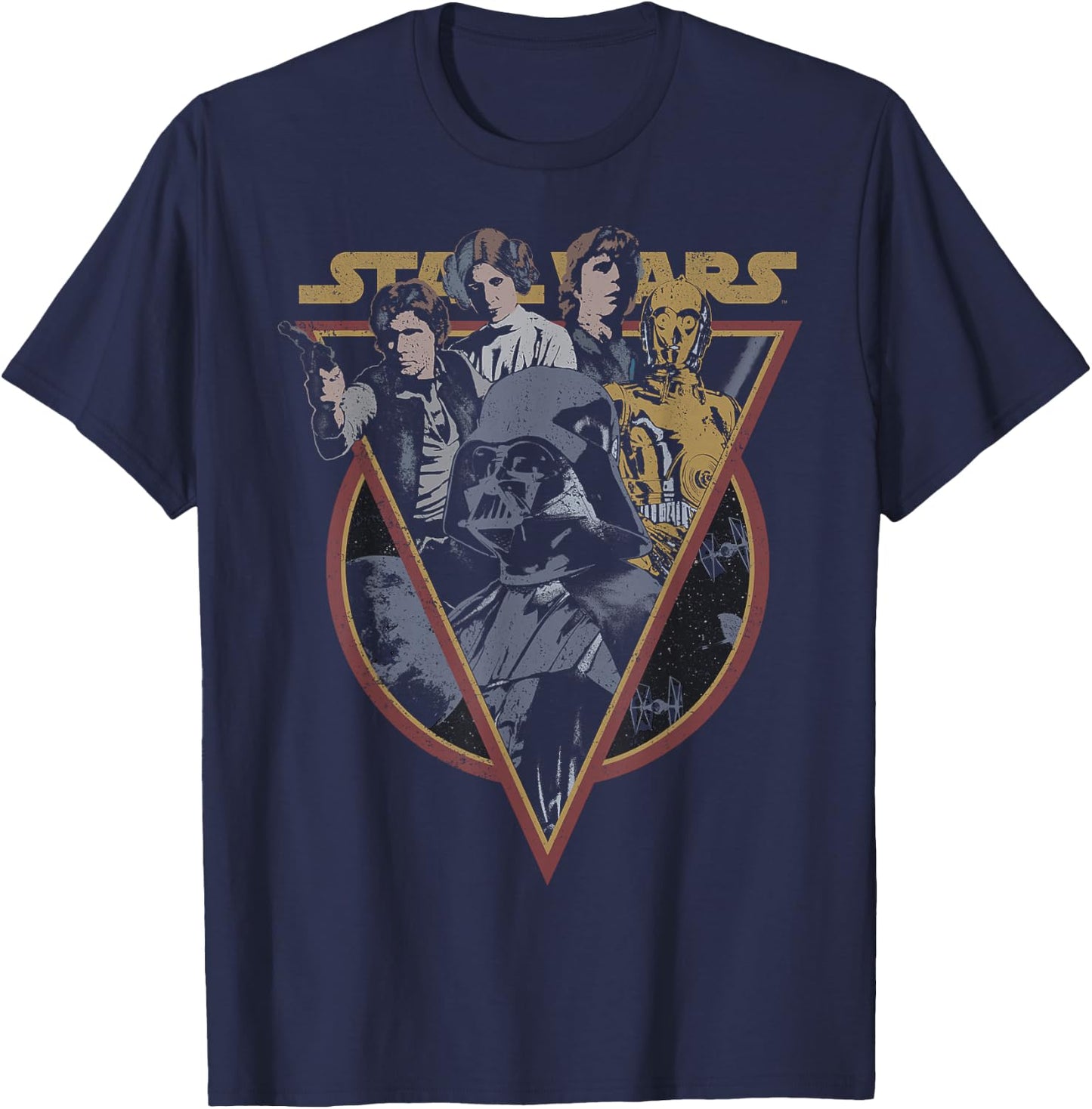Star Wars Retro Characters Vintage Style T-Shirt - T-Shirt | Navy