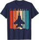F-15 Eagle Jet Fighter Retro Vintage Style Airplane T-Shirt - T-Shirt | Navy