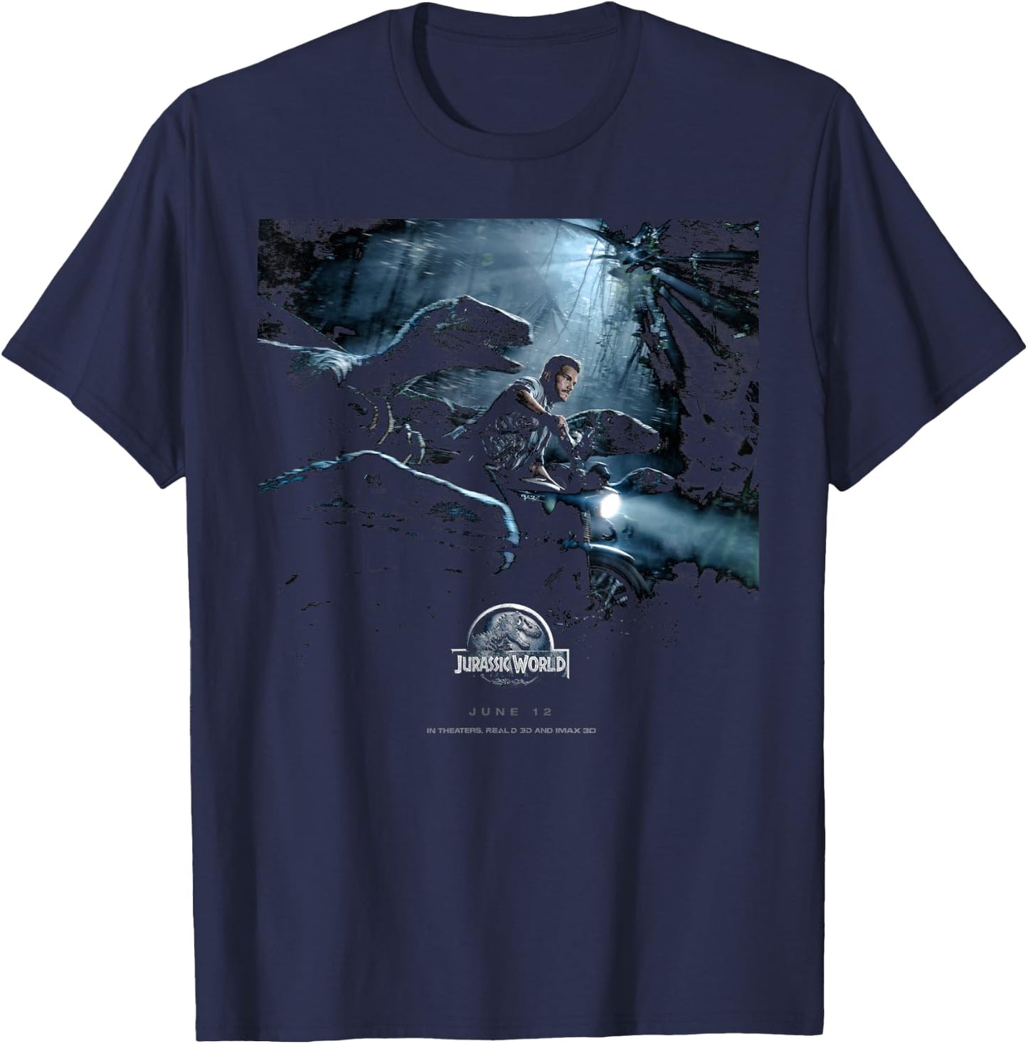 Jurassic World Owen Raptors Poster T-Shirt - T-Shirt | Navy