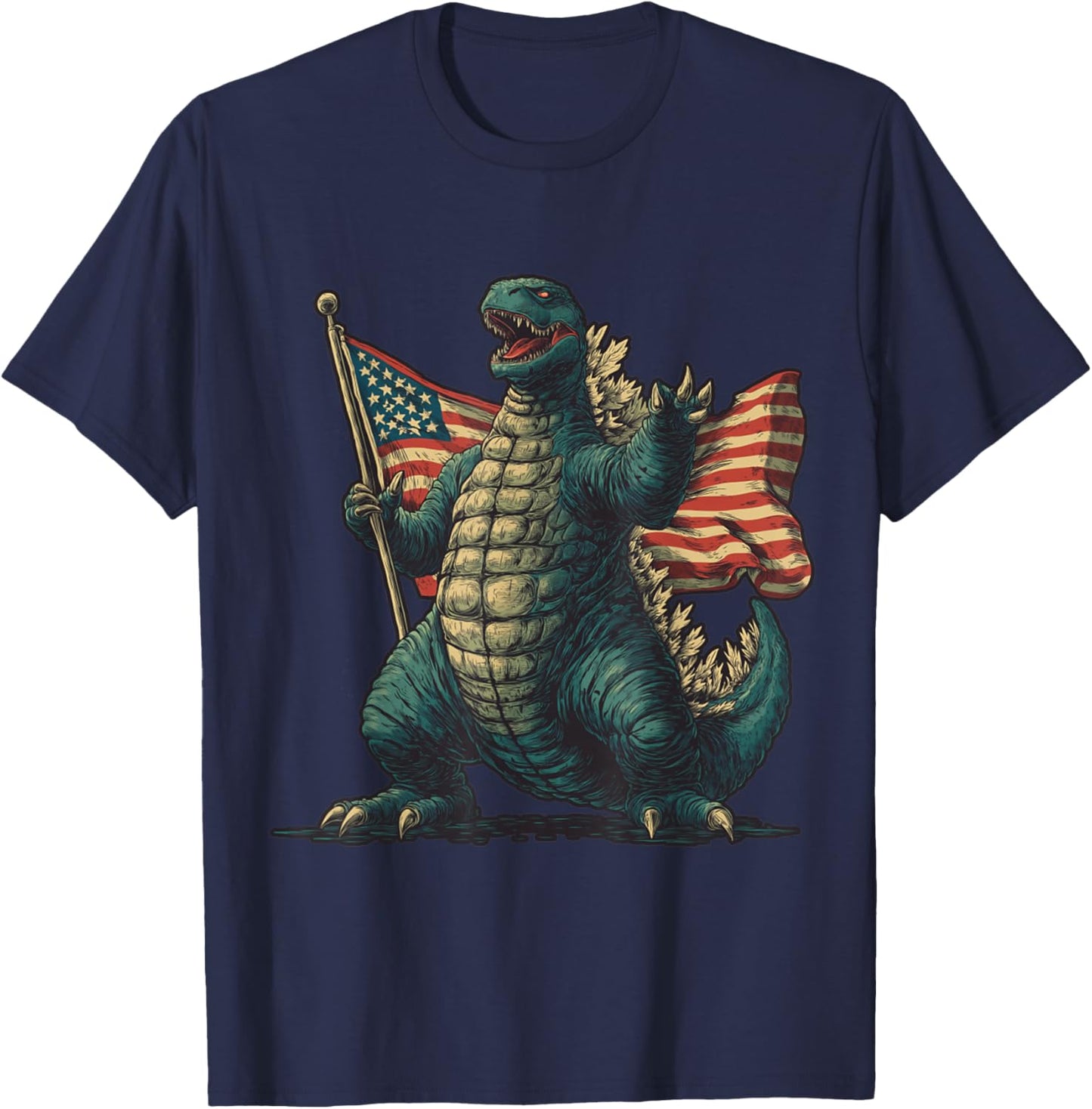 Kaiju 4th Of July T-Shirt - T-Shirt | Navy