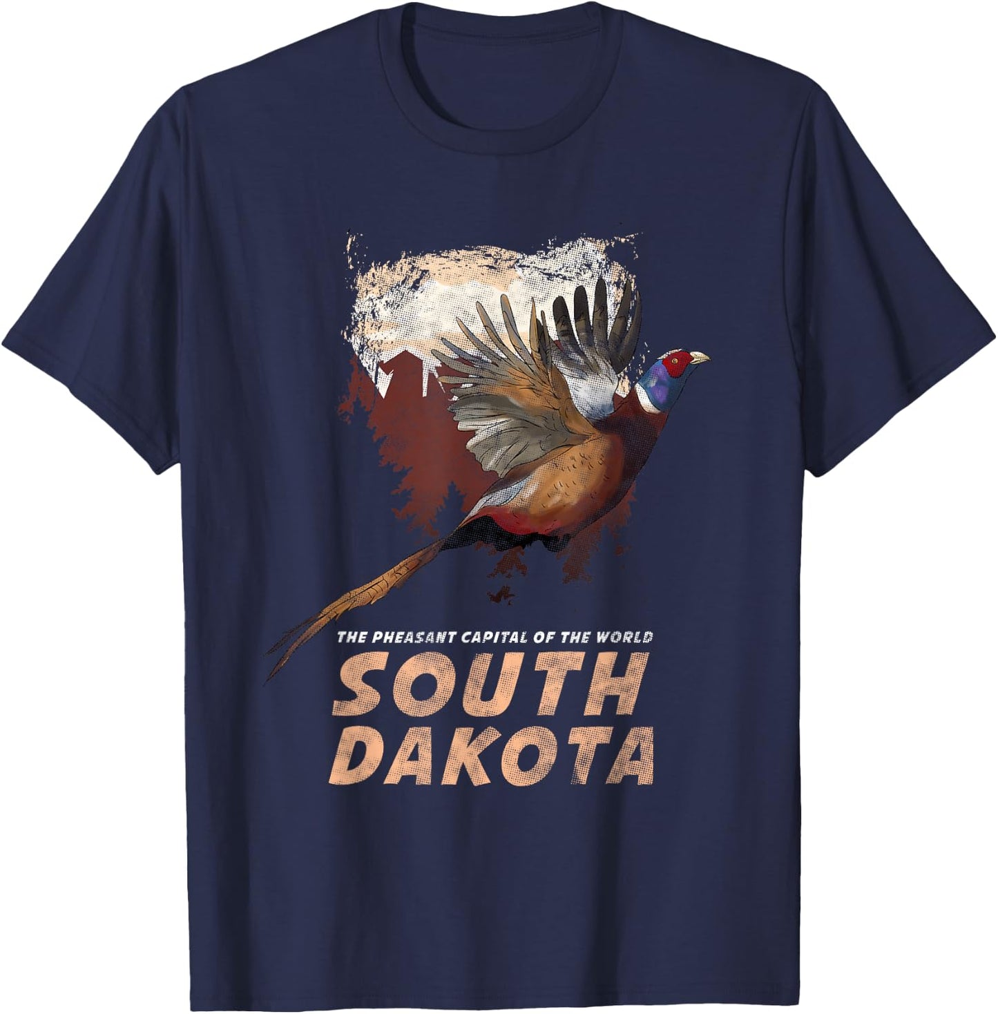 Pheasant Hunting Shirt - South Dakota Hunting Vintage t T-Shirt - T-Shirt | Navy