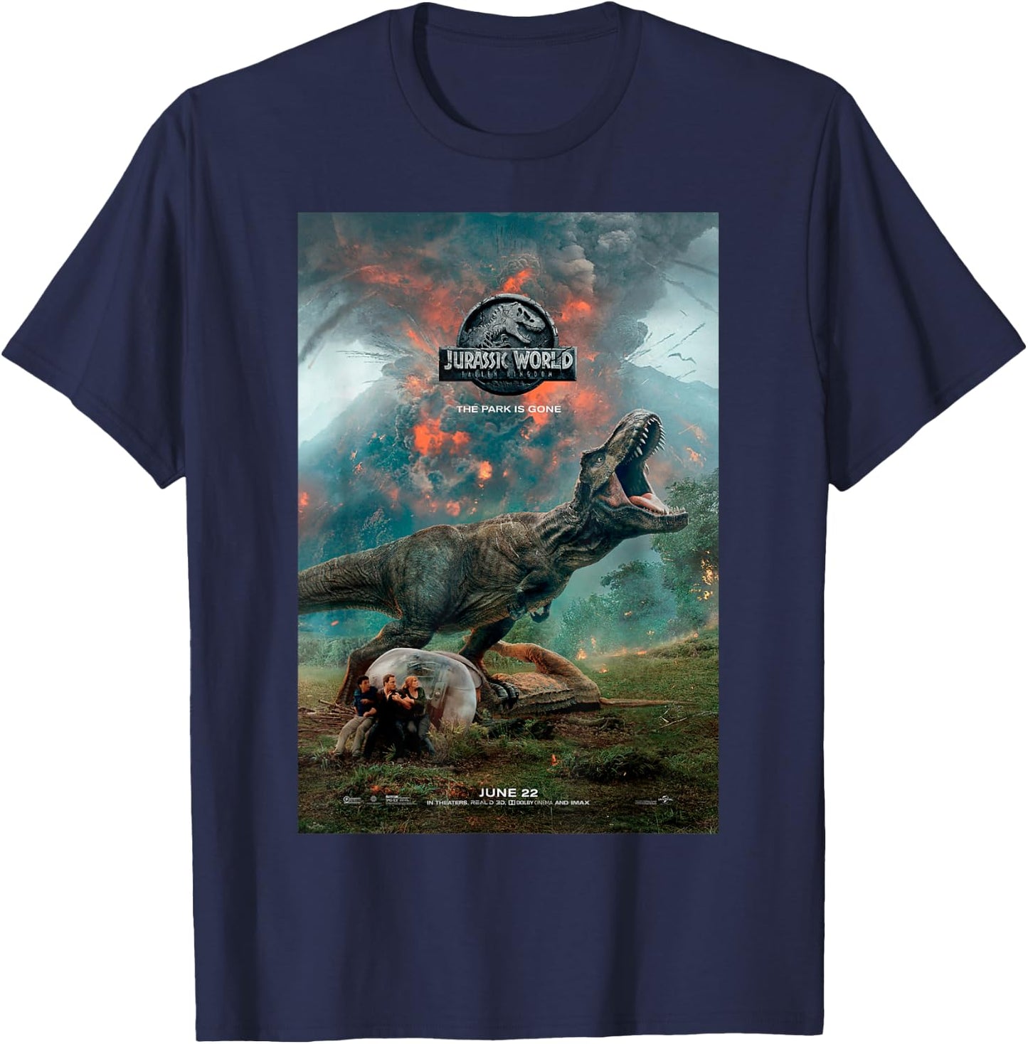 Jurassic World: Fallen Kingdom T-Rex Poster Graphic T-Shirt - T-Shirt | Navy