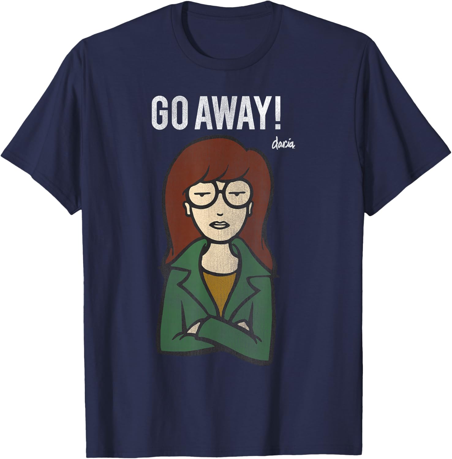 Daria Go Away Arms Crossed Attitude T-Shirt - T-Shirt | Navy