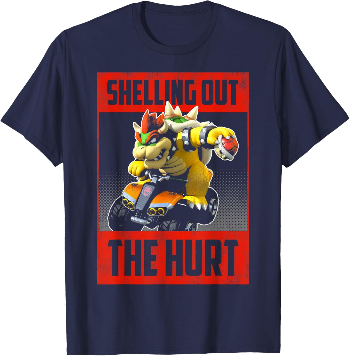 Mario Kart Bowser Shelling Out The Hurt Graphic T-Shirt - T-Shirt | Navy
