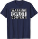 Warning Explicit Content in Distressed Style T-Shirt - T-Shirt | Navy