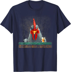 Peach-bruh Smoking Chicken Abstract Art Vintage One-eyed T-Shirt - T-Shirt | Navy