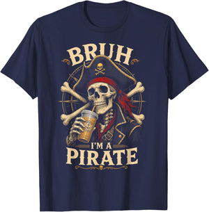 I'm a Pirate Lazy Pirate Skull Costume Halloween T-Shirt - T-Shirt | Navy