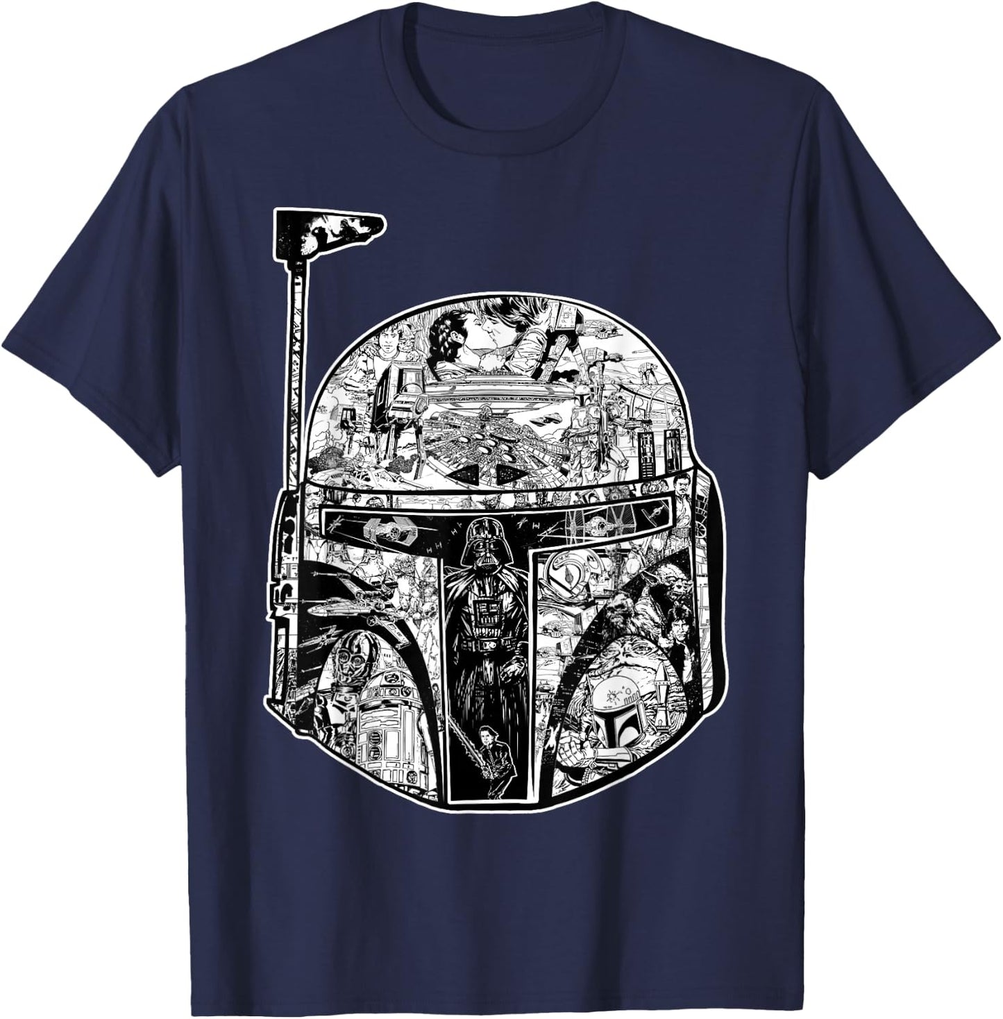 Star Wars Boba Fett Helmet Storyline Graphic T-Shirt - T-Shirt | Navy