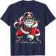 Christmas Santa Claus Football Lineman Quarterback Boys Kids T-Shirt - T-Shirt | Navy