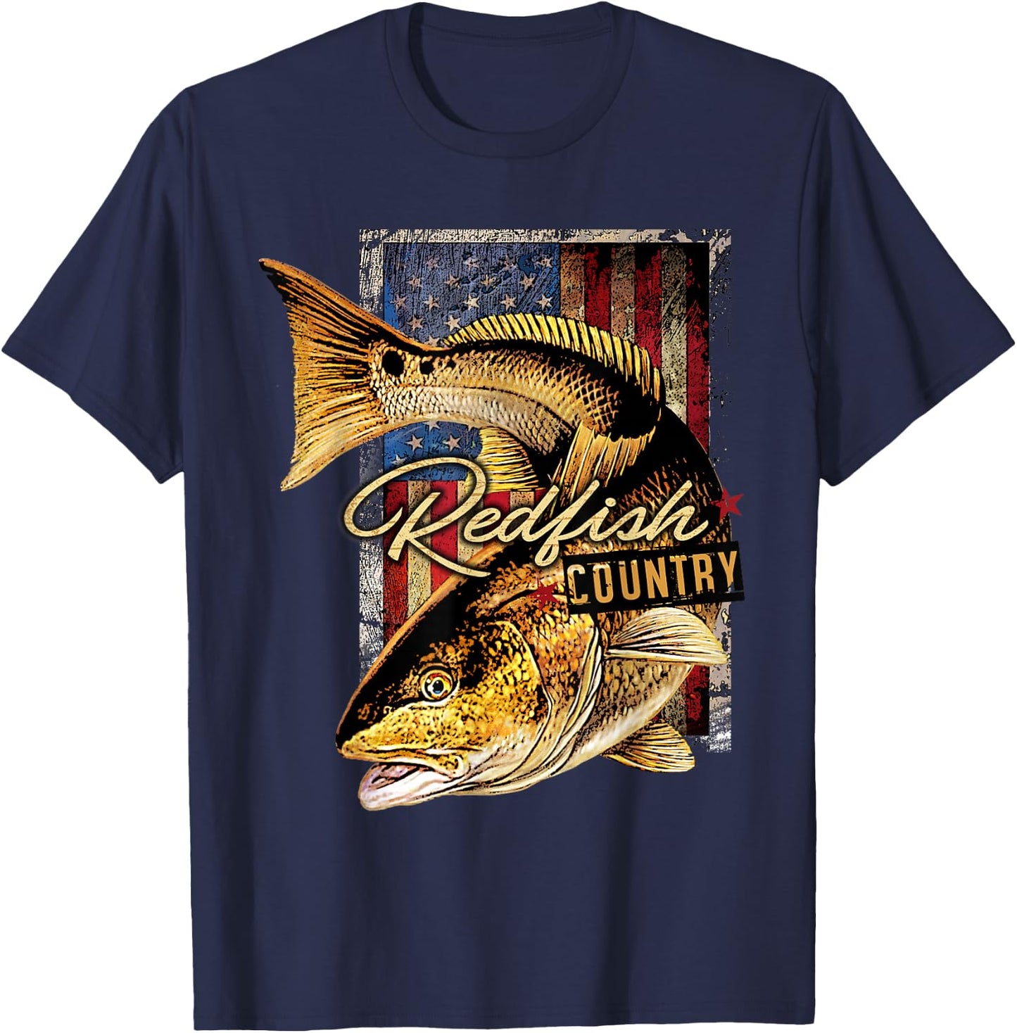 Redfish Country Saltwater Fishing T Shirt T-Shirt - T-Shirt | Navy