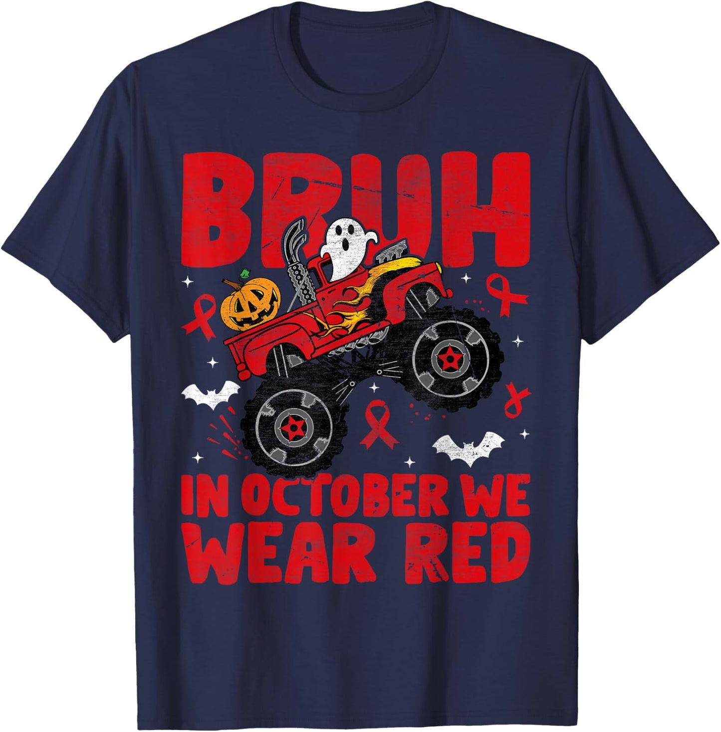 Red Ribbon Week Awareness For Toddler Kids Boys Halloween T-Shirt - T-Shirt | Navy