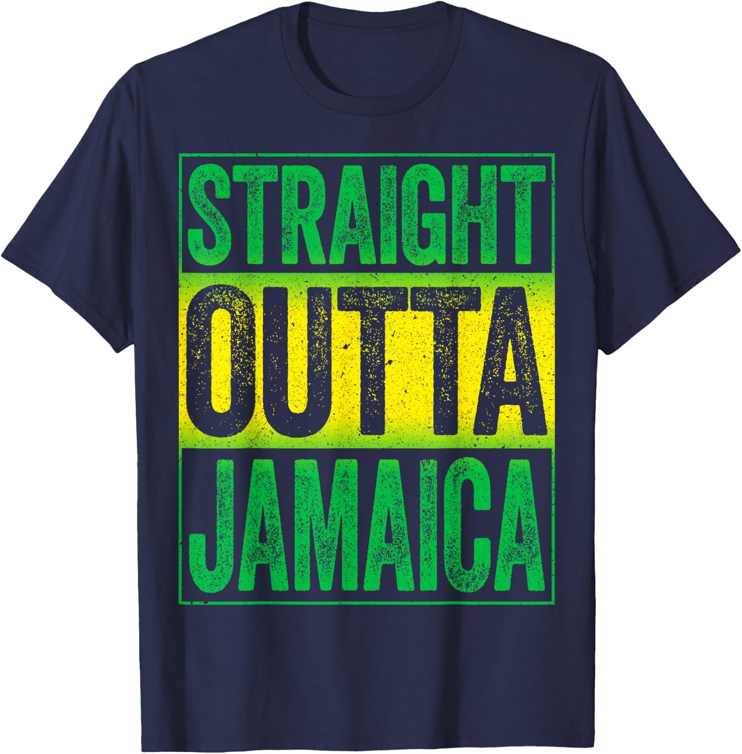 Straight Outta Jamaica Shirt Men Women Kids Caribbean Party T-Shirt - T-Shirt | Navy