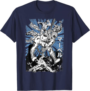 Marvel Avengers Kanji Group Shot Spider-Man Graphic T-Shirt - T-Shirt | Navy
