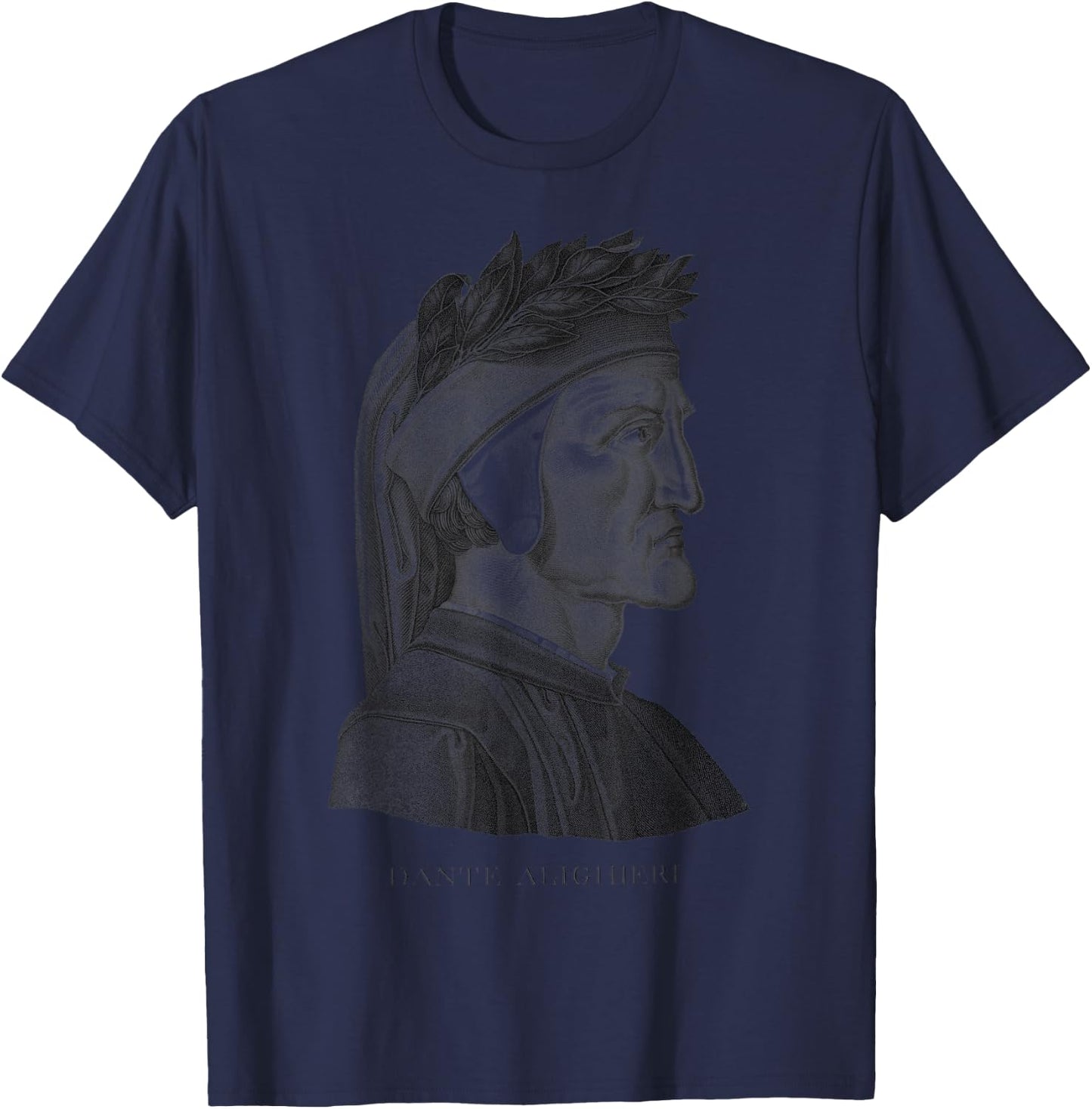 Dante Alighieri portrait Divine Comedy, Purgatory, Hell T-Shirt - T-Shirt | Navy