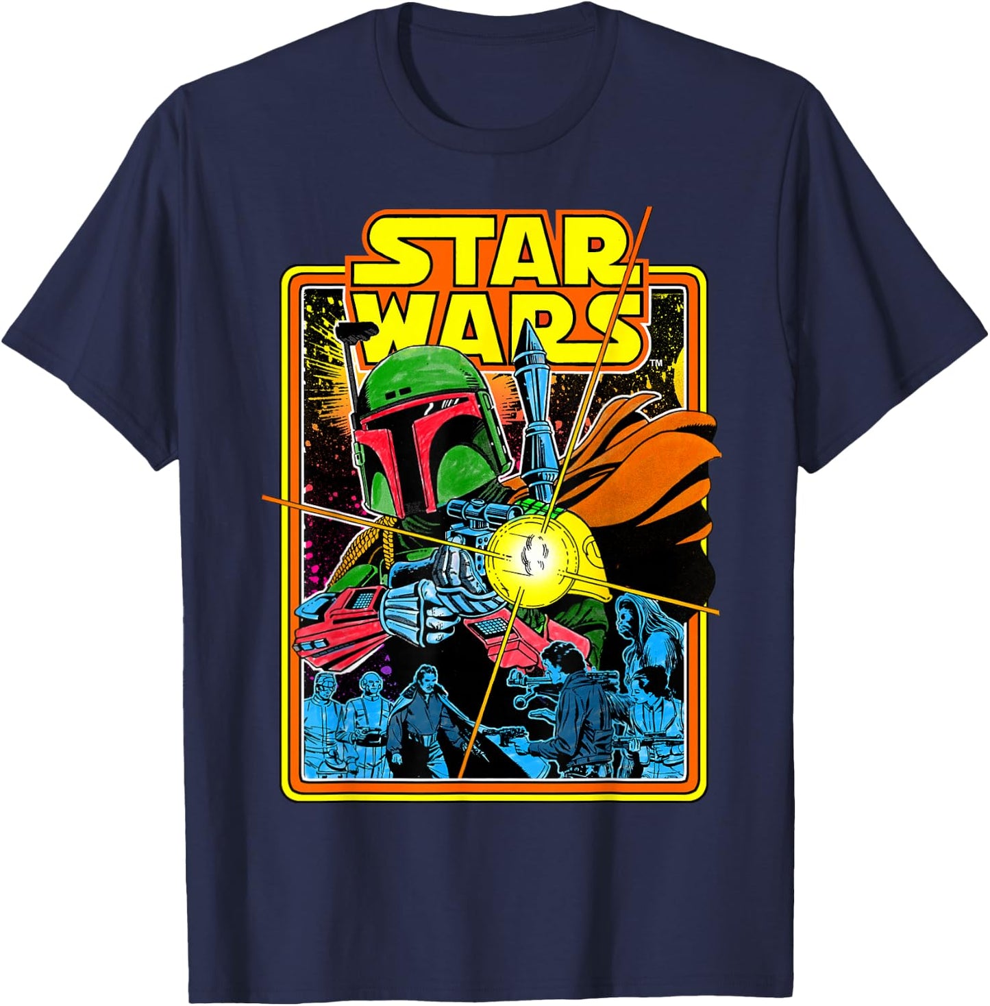 Star Wars Boba Fett Bounty Hunter Comic Book Cover T-Shirt - T-Shirt | Navy