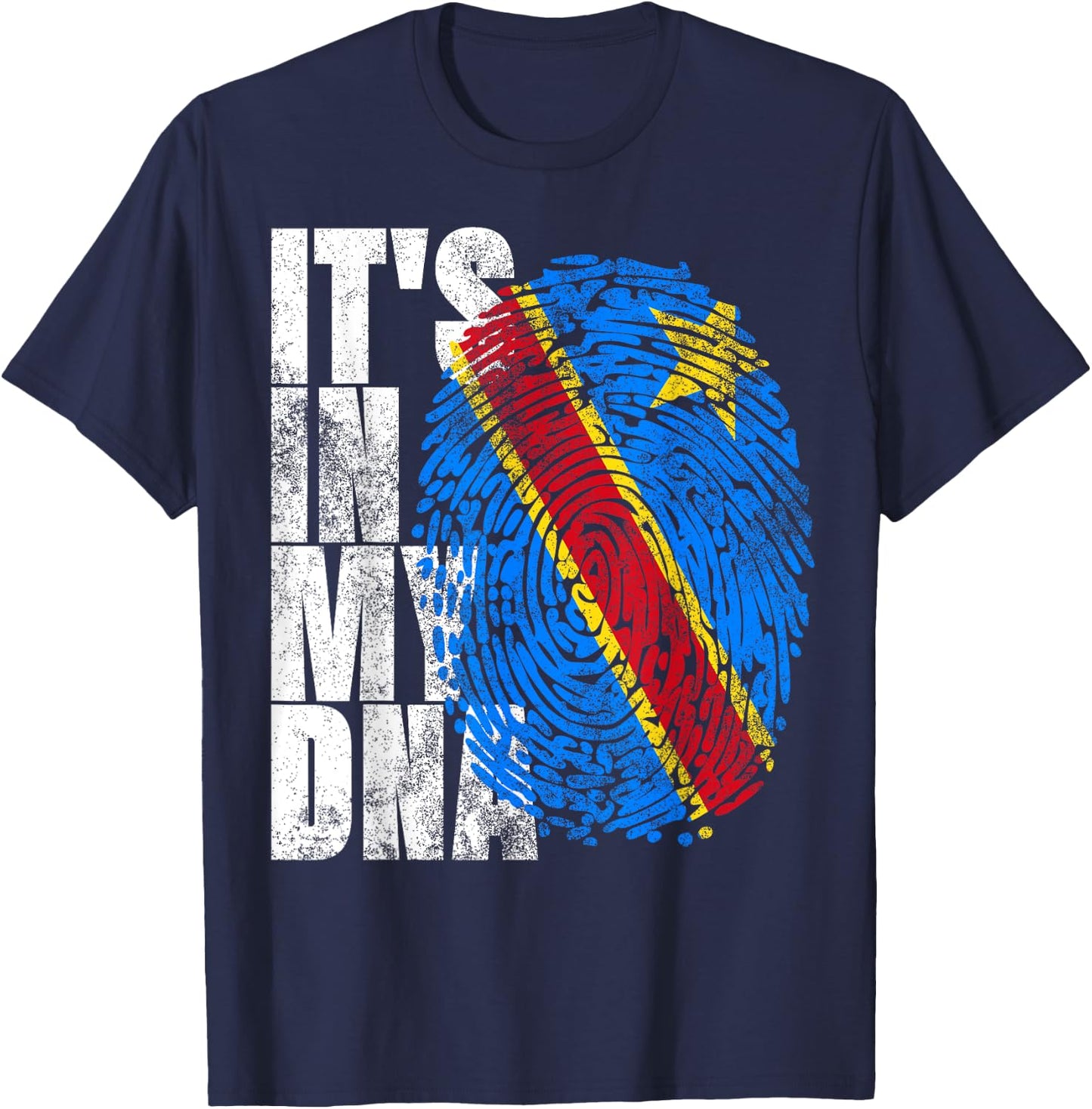 It's In My DNA Congo Vintage African Gifts DR Congo Flag T-Shirt - T-Shirt | Navy