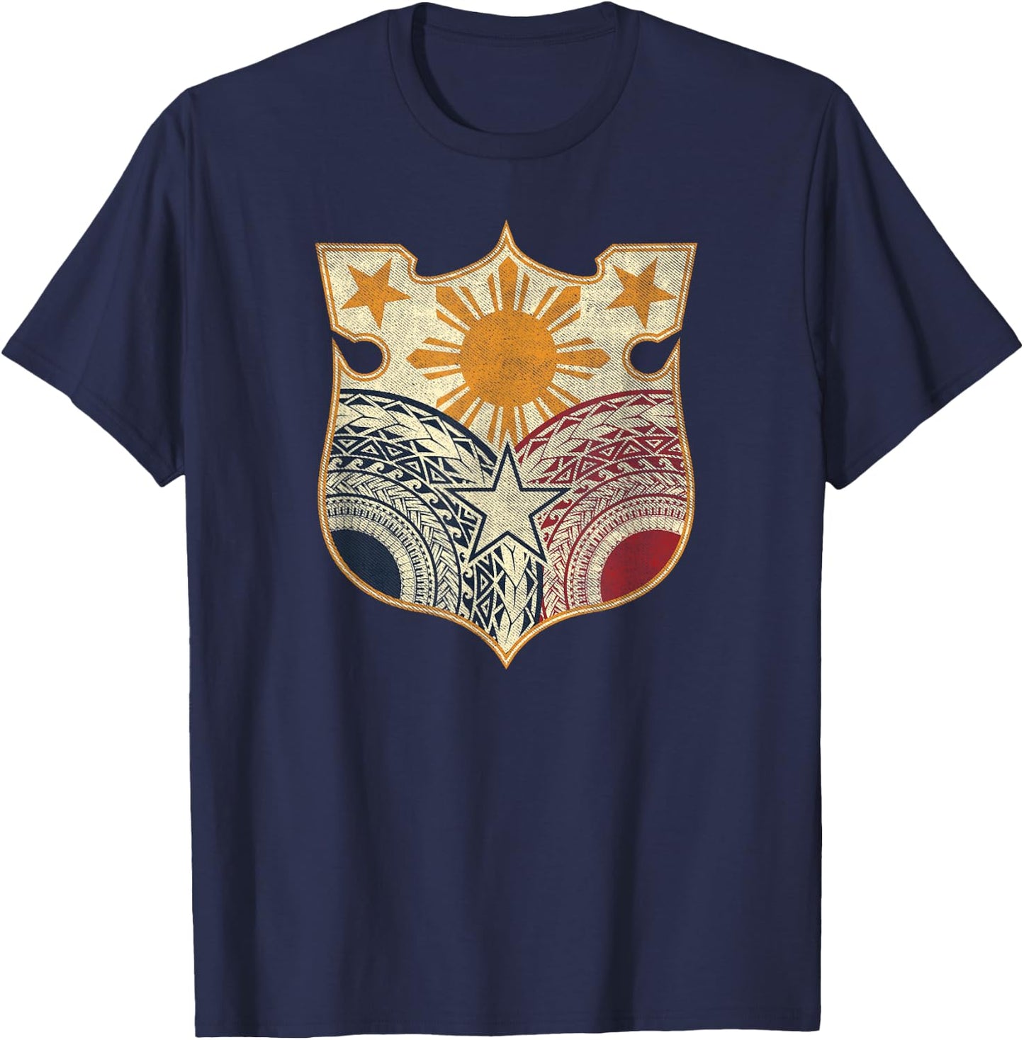 Vintage Filipino Flag Shirt - Filipino Heritage t Shirt T-Shirt - T-Shirt | Navy