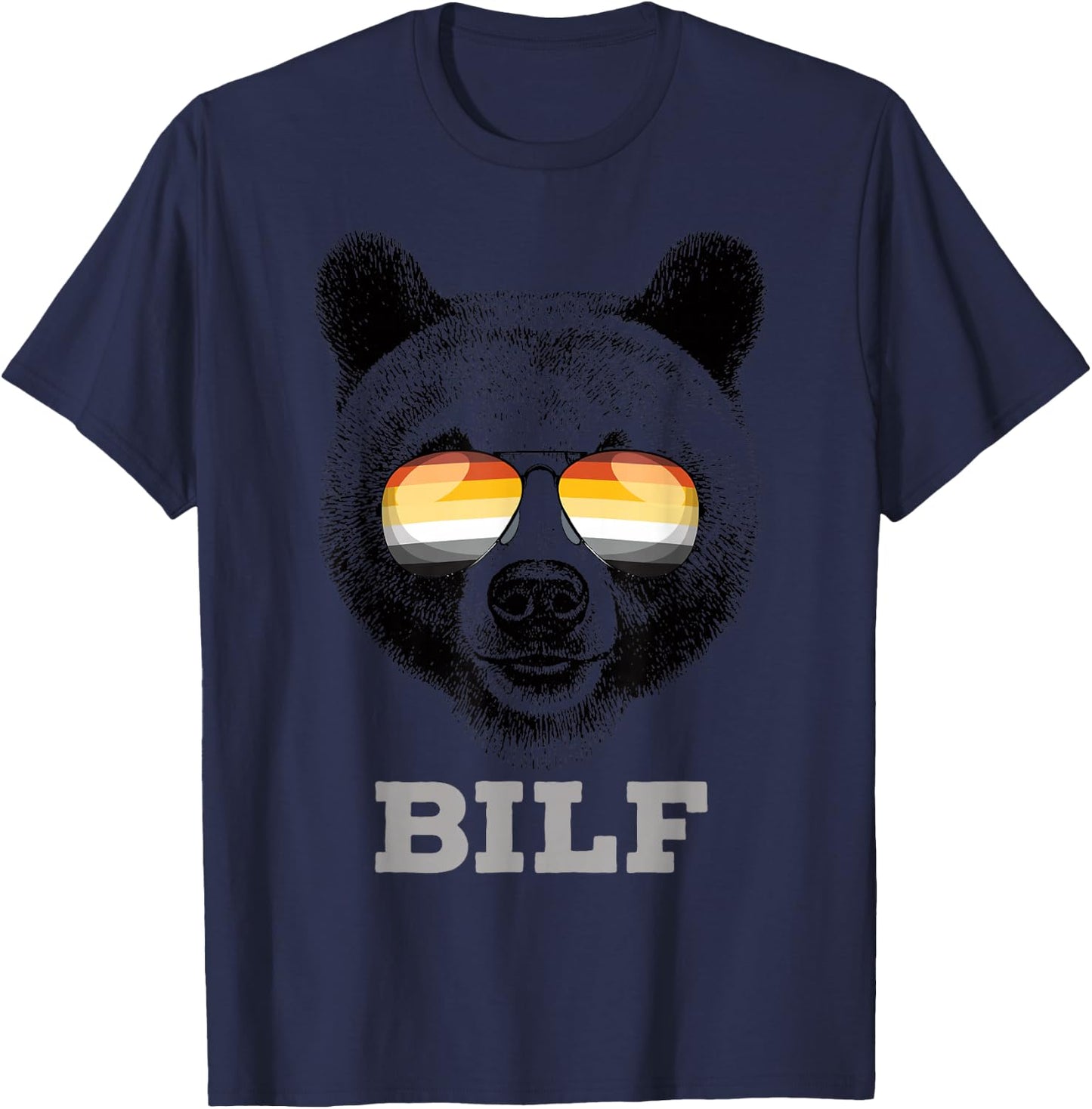 BILF Gay Bear Pride Daddy Grizzly Gift T-Shirt - T-Shirt | Navy