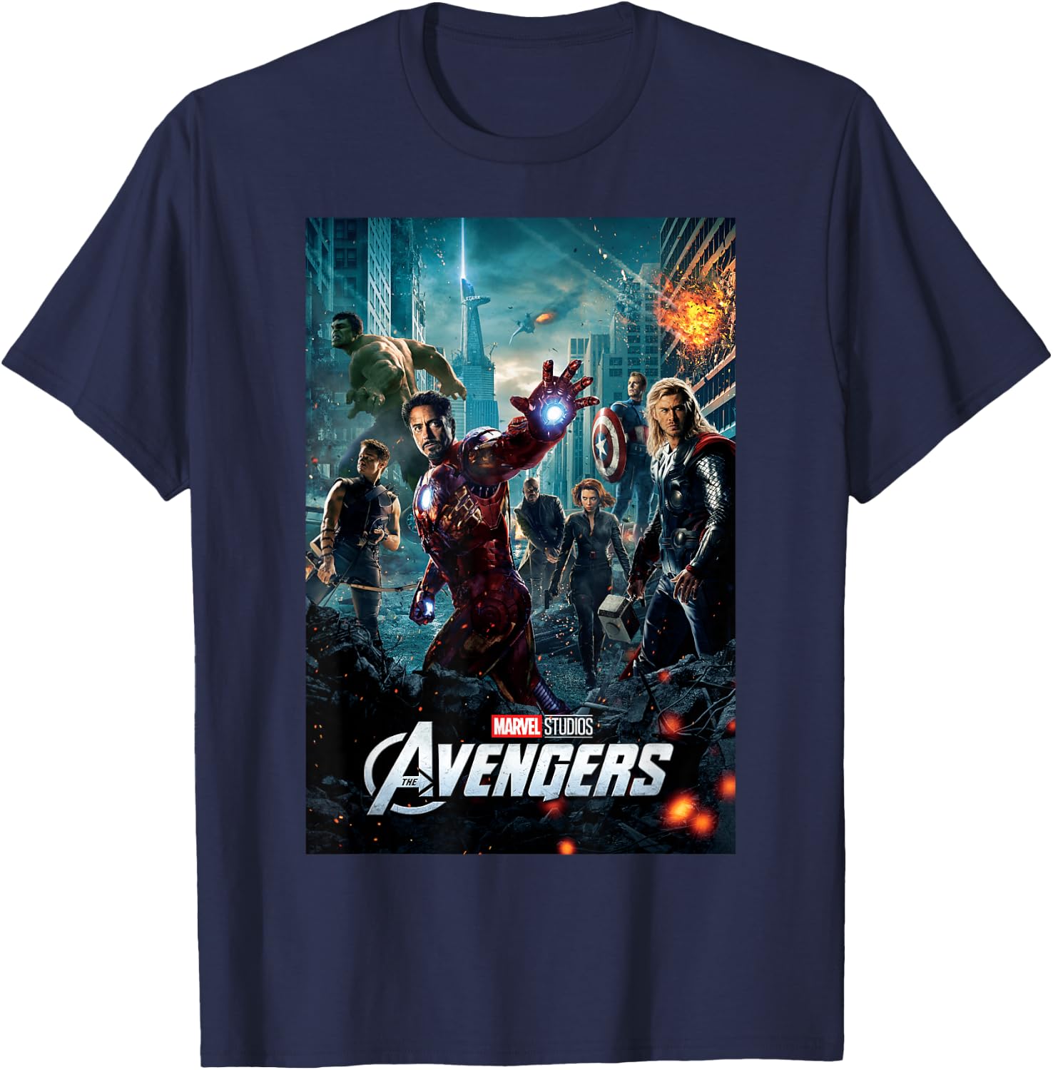 Marvel Studios Avengers Movie Poster Graphic T-Shirt - T-Shirt | Navy