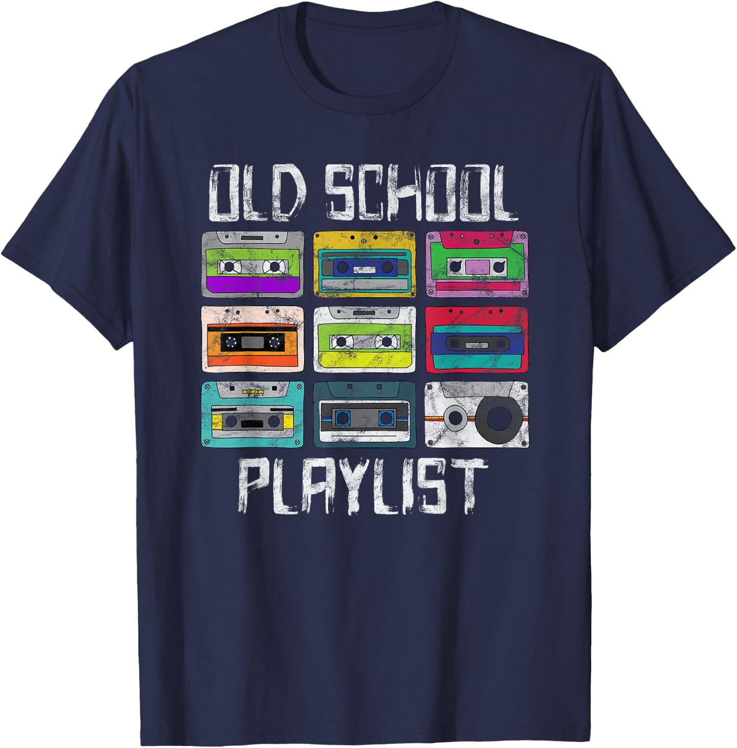 Cassette Tape Music Retro 80s Playlist T-Shirt - T-Shirt | Navy