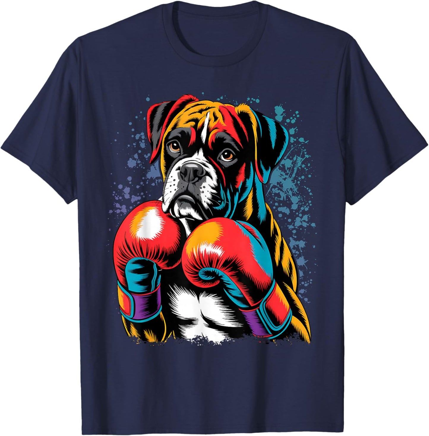 Funny Kickboxing or Boxing Boxer Dog Men Women Kids T-Shirt - T-Shirt | Navy