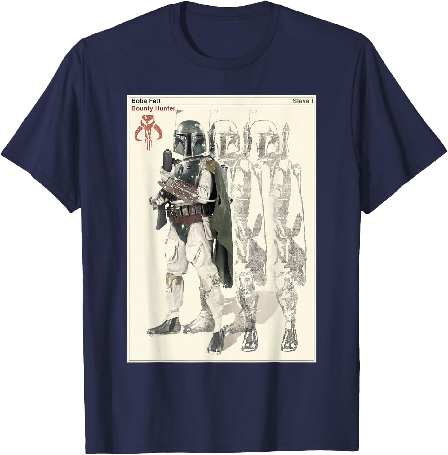 Star Wars Boba Fett Bounty Hunter Mandalorian Poster T-Shirt - T-Shirt | Navy