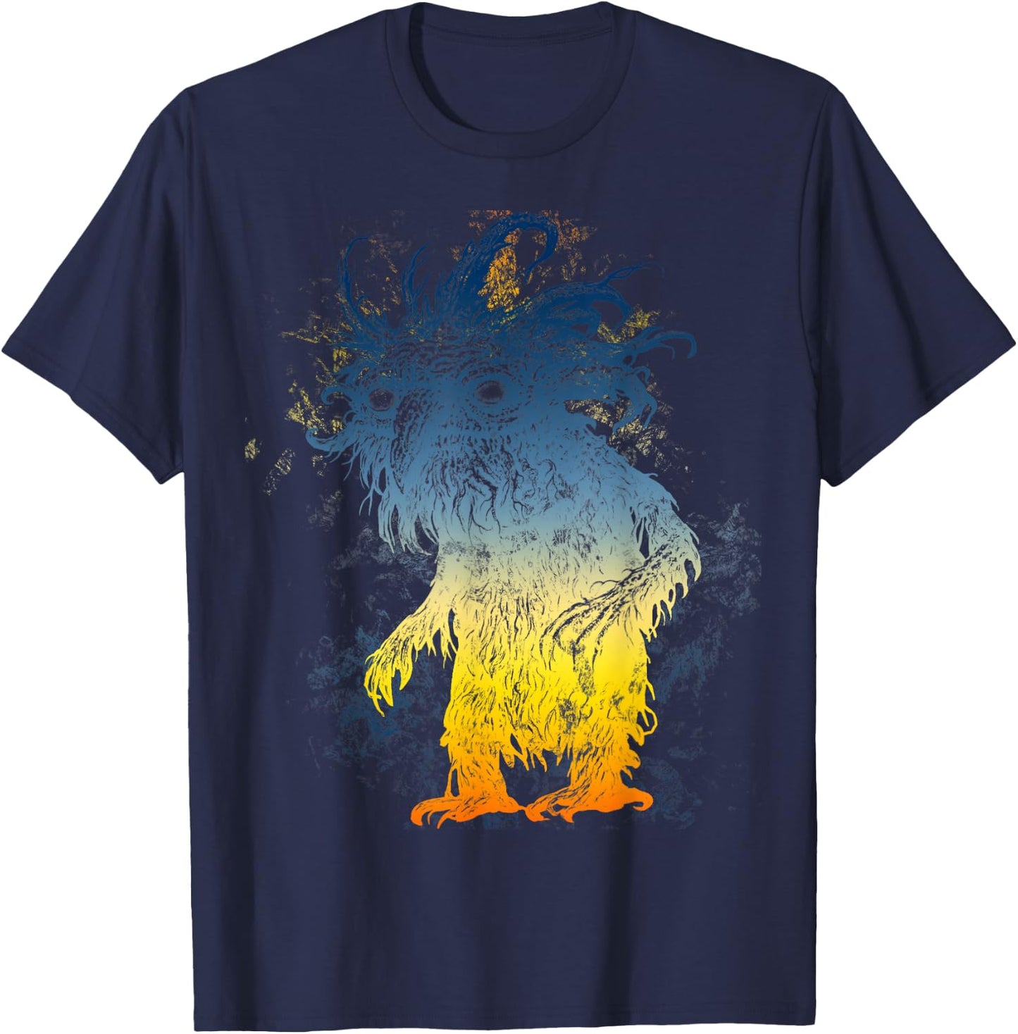 Vintage Fairy Tale Character Troll Old Tree Goblins Monster T-Shirt - T-Shirt | Navy