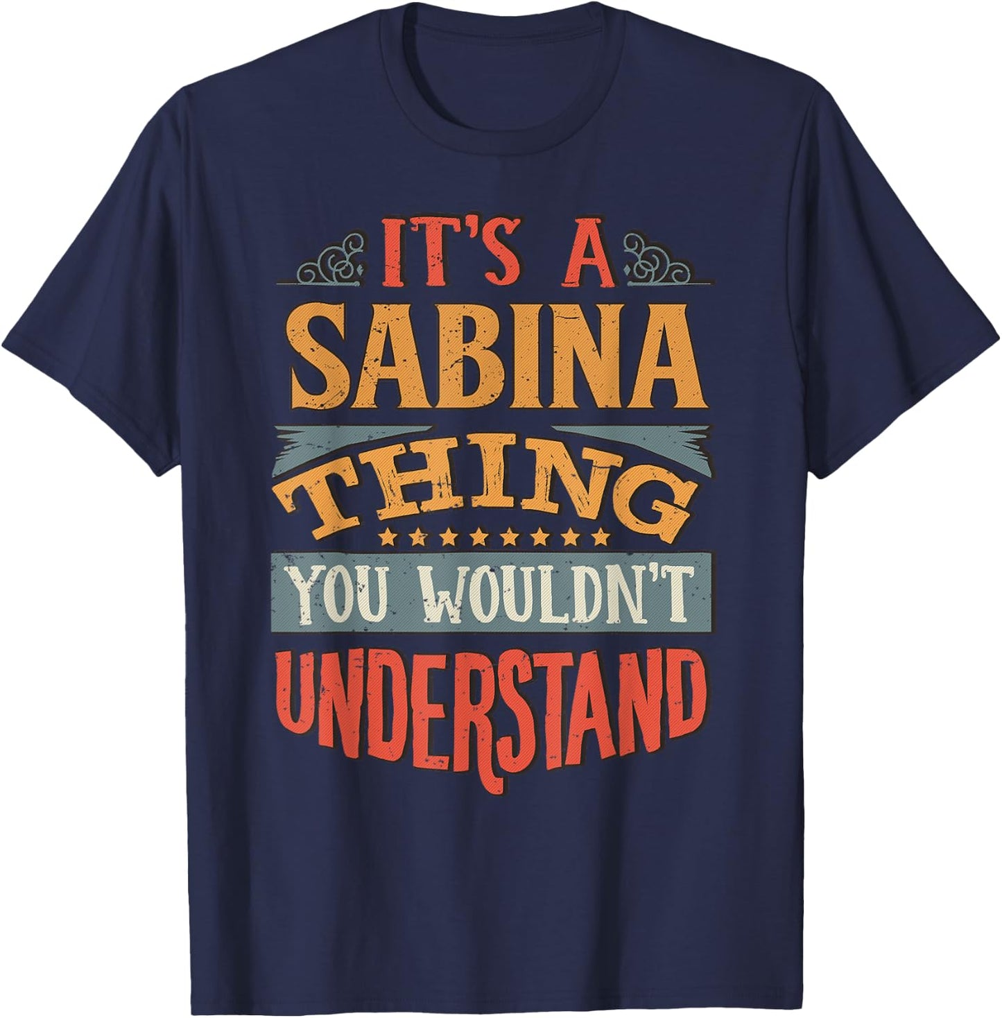 Sabina Name T-Shirt - T-Shirt | Navy