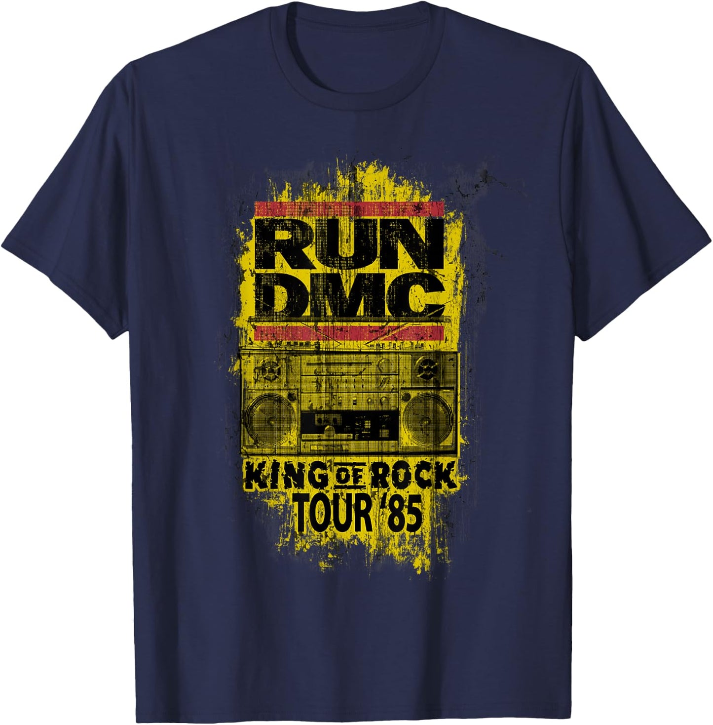Run DMC Official King of Rock Tour '85 T-Shirt - T-Shirt | Navy