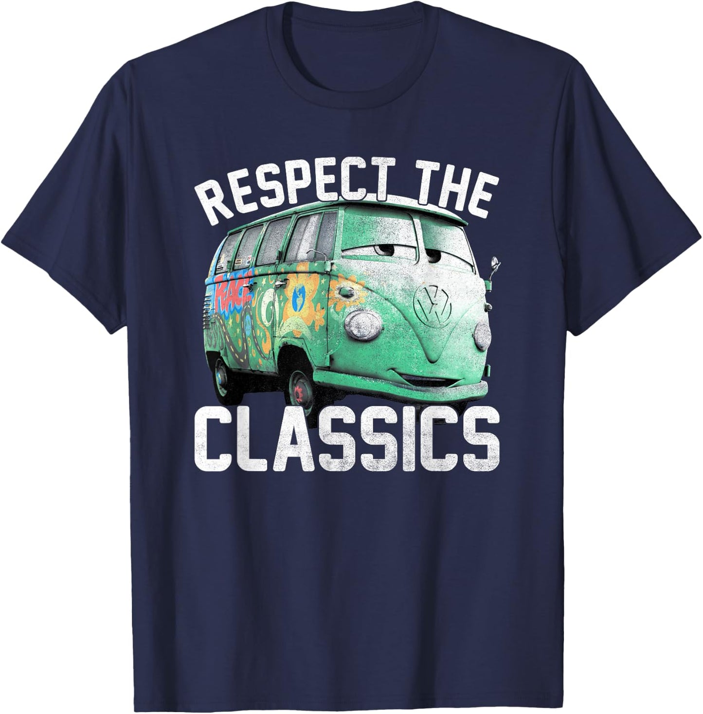 Disney Pixar Cars 2 Fillmore Respect The Classics Vintage T-Shirt - T-Shirt | Navy