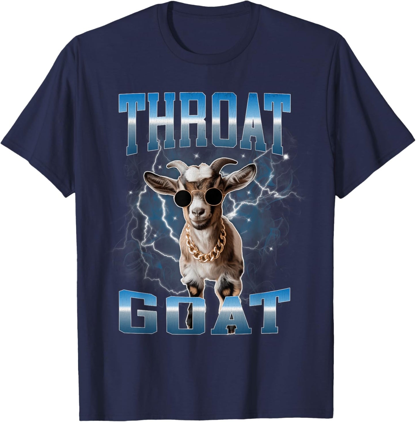 Throat Goat Meme Funny Gen Z Dank Meme Head Bootleg T-Shirt - T-Shirt | Navy