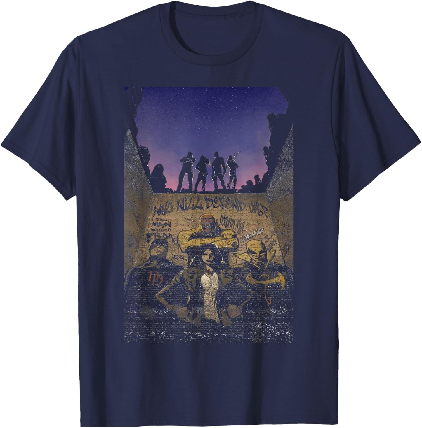 Marvel The Defenders Group T-Shirt - T-Shirt | Navy