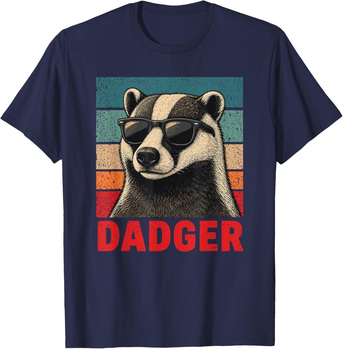 Dadger Father's Day Best Dad Badger T-Shirt - T-Shirt | Navy