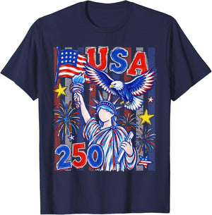 America Retro 250 Years 250th Anniversary USA 1776 2026 T-Shirt - T-Shirt | Navy
