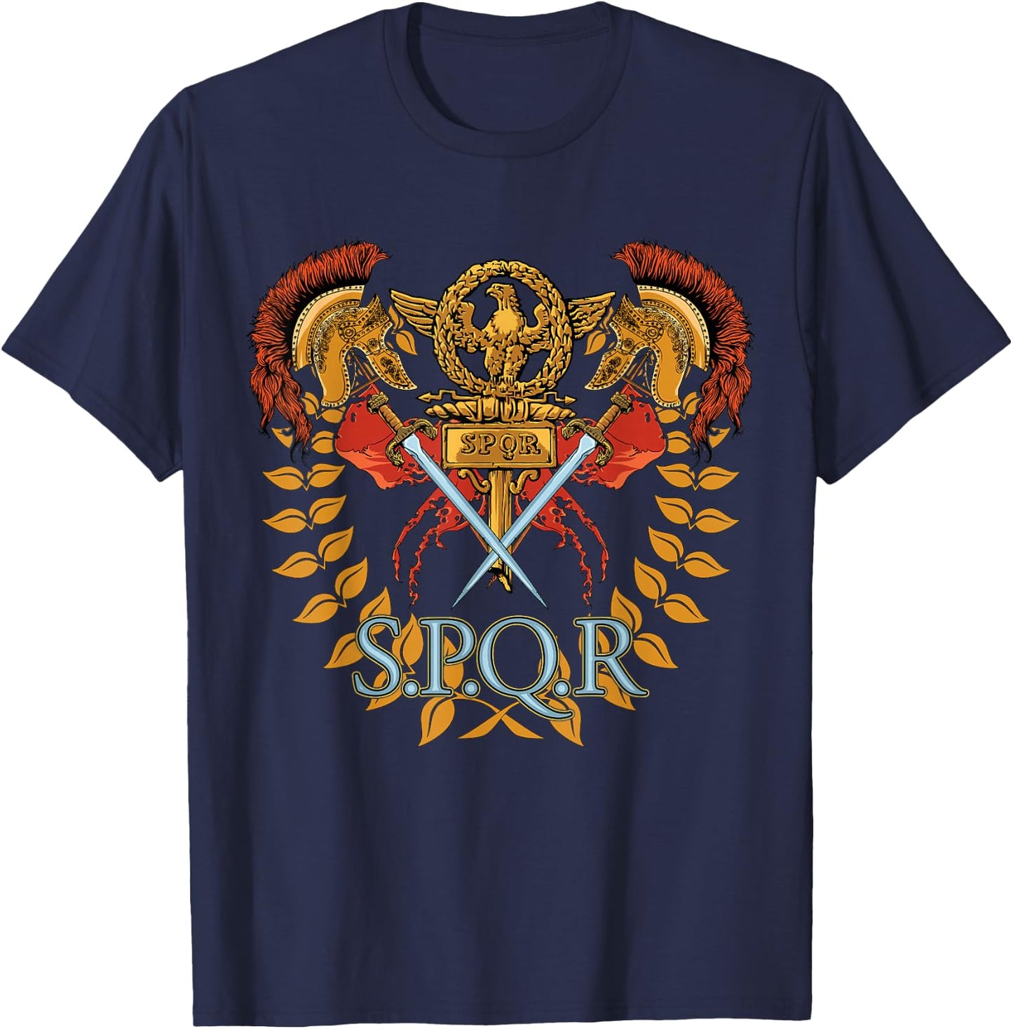 SPQR Ancient Rome Roman Empire Shirt Gift Christmas Birthday T-Shirt - T-Shirt | Navy