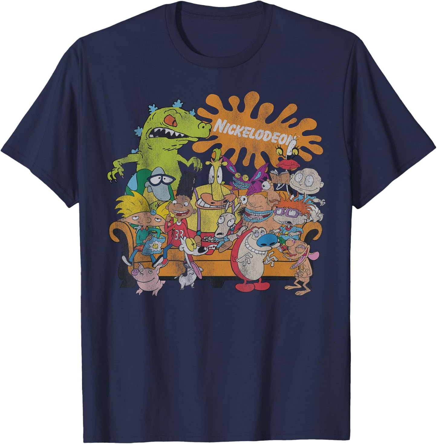 Nickelodeon Classic 90s Character Group Shot T-Shirt - T-Shirt | Navy