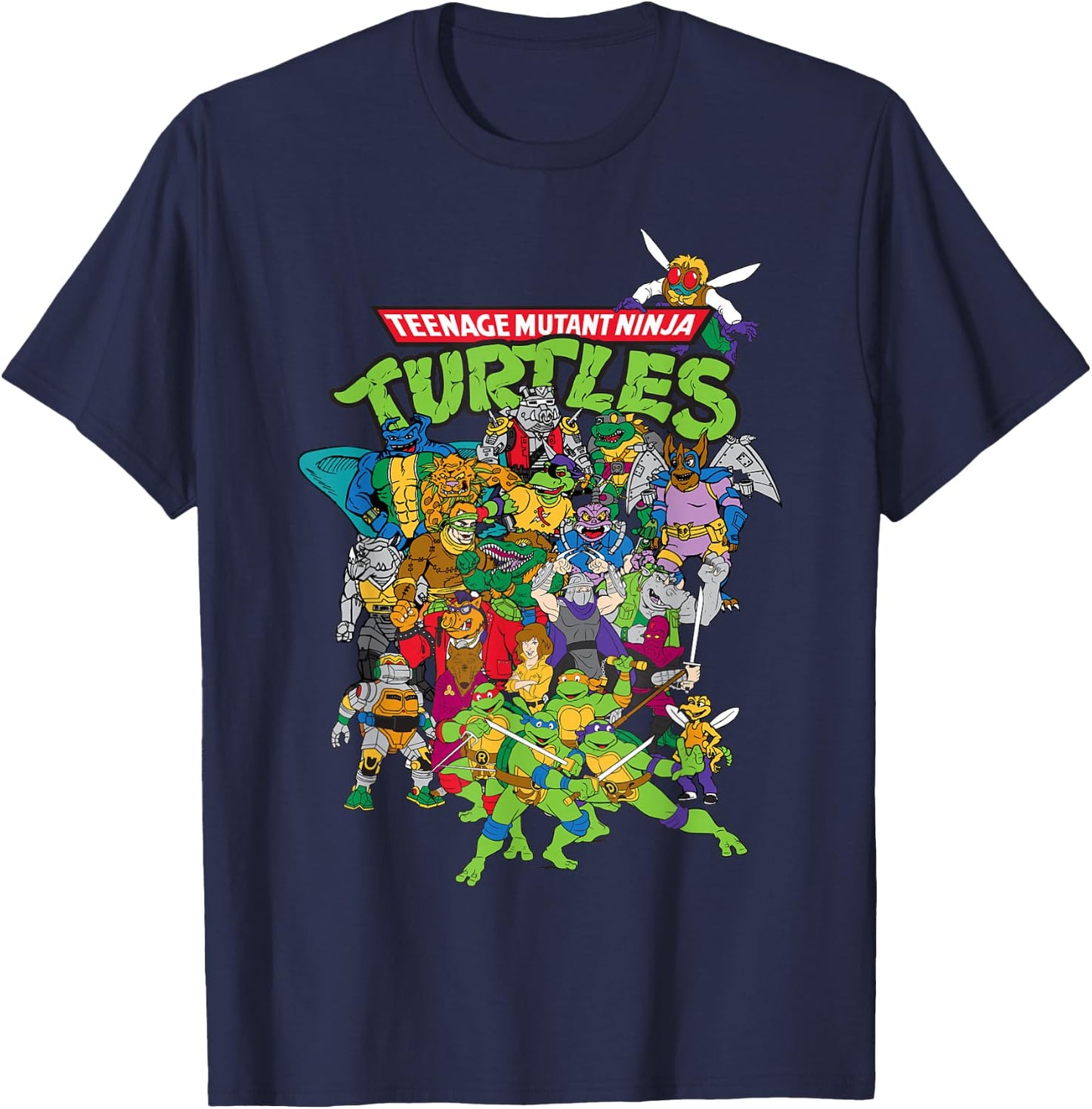 Teenage Mutant Ninja Turtles Large Character Group T-Shirt - T-Shirt | Navy