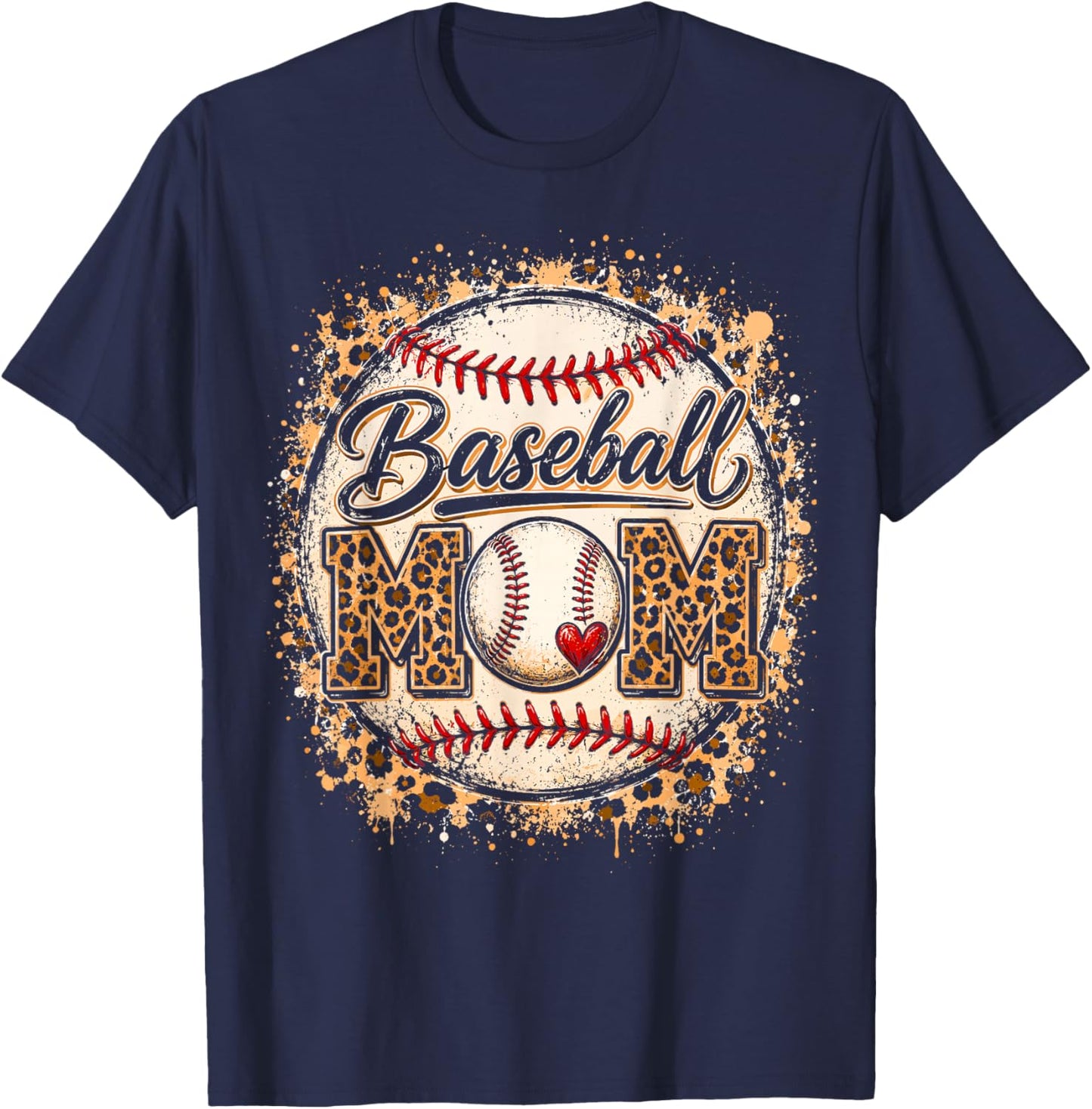 Baseball Mom Women Baseball Mama Mothers Day T-Shirt - T-Shirt | Navy