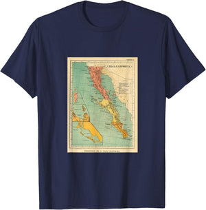 Baja California Map T Shirt T-Shirt - T-Shirt | Navy