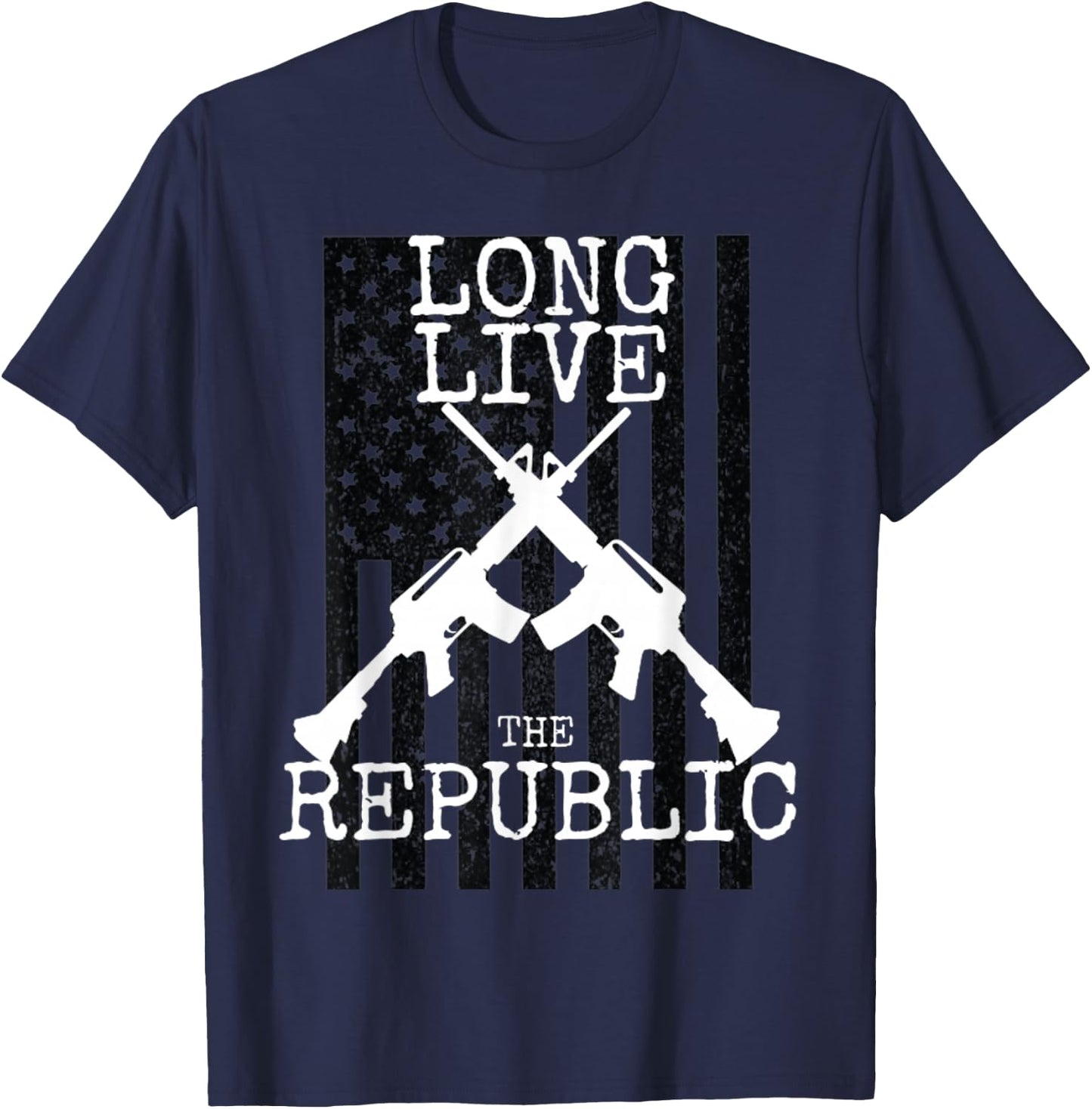Long Live the Republic T Shirt US Flag Patriotic American T-Shirt - T-Shirt | Navy