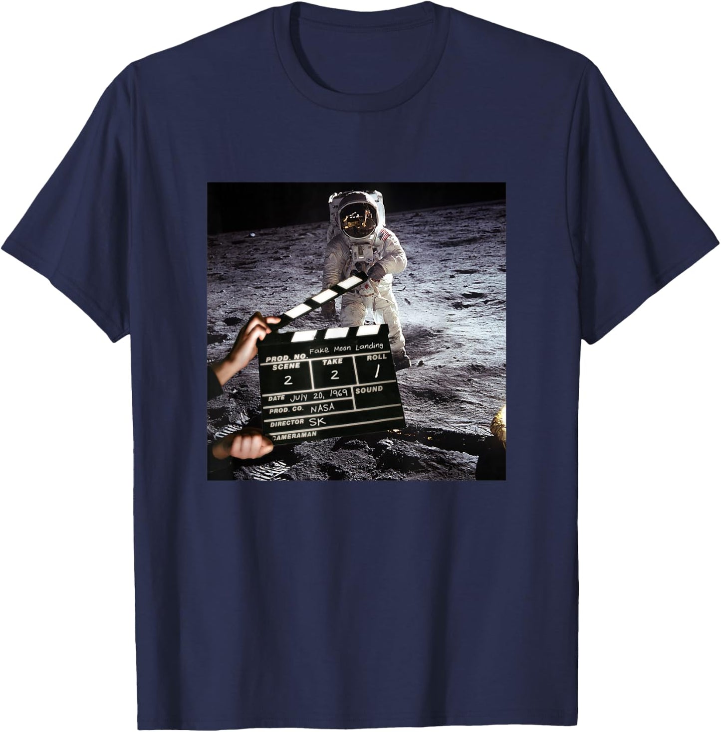 Fake Moon Landing T-Shirt - T-Shirt | Navy