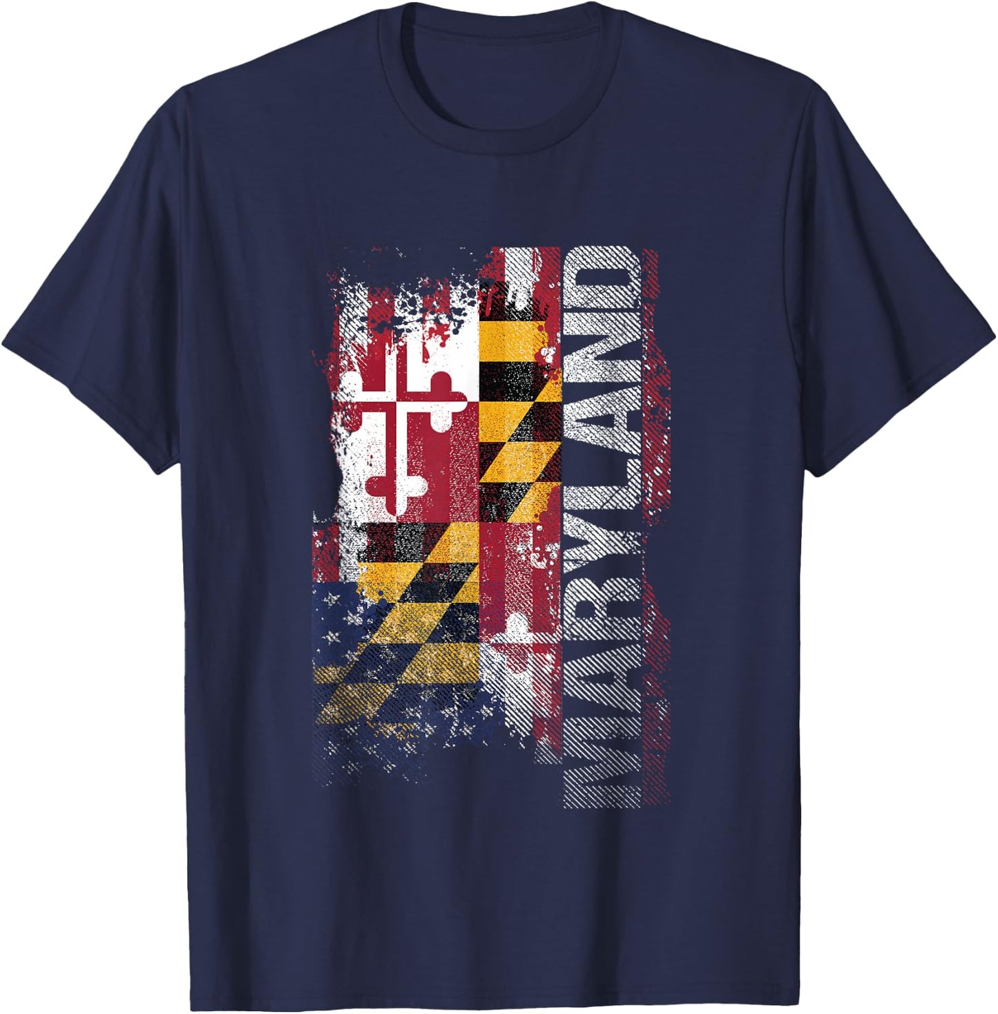 Maryland State USA Flag Souvenir Gift T-Shirt - T-Shirt | Navy