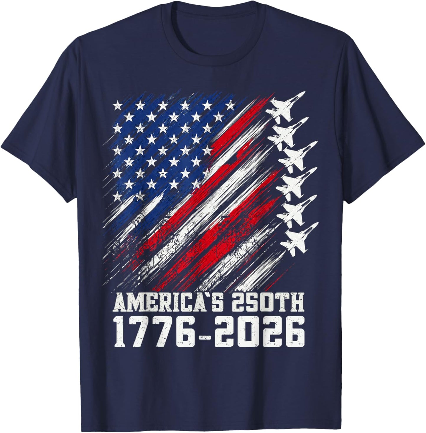 250 Year American Anniversary Fighter Jets 4th of July Boys T-Shirt - T-Shirt | Navy