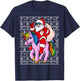 Santa Claus Pink Unicorn Girls Ugly Christmas Kids T-Shirt - T-Shirt | Navy