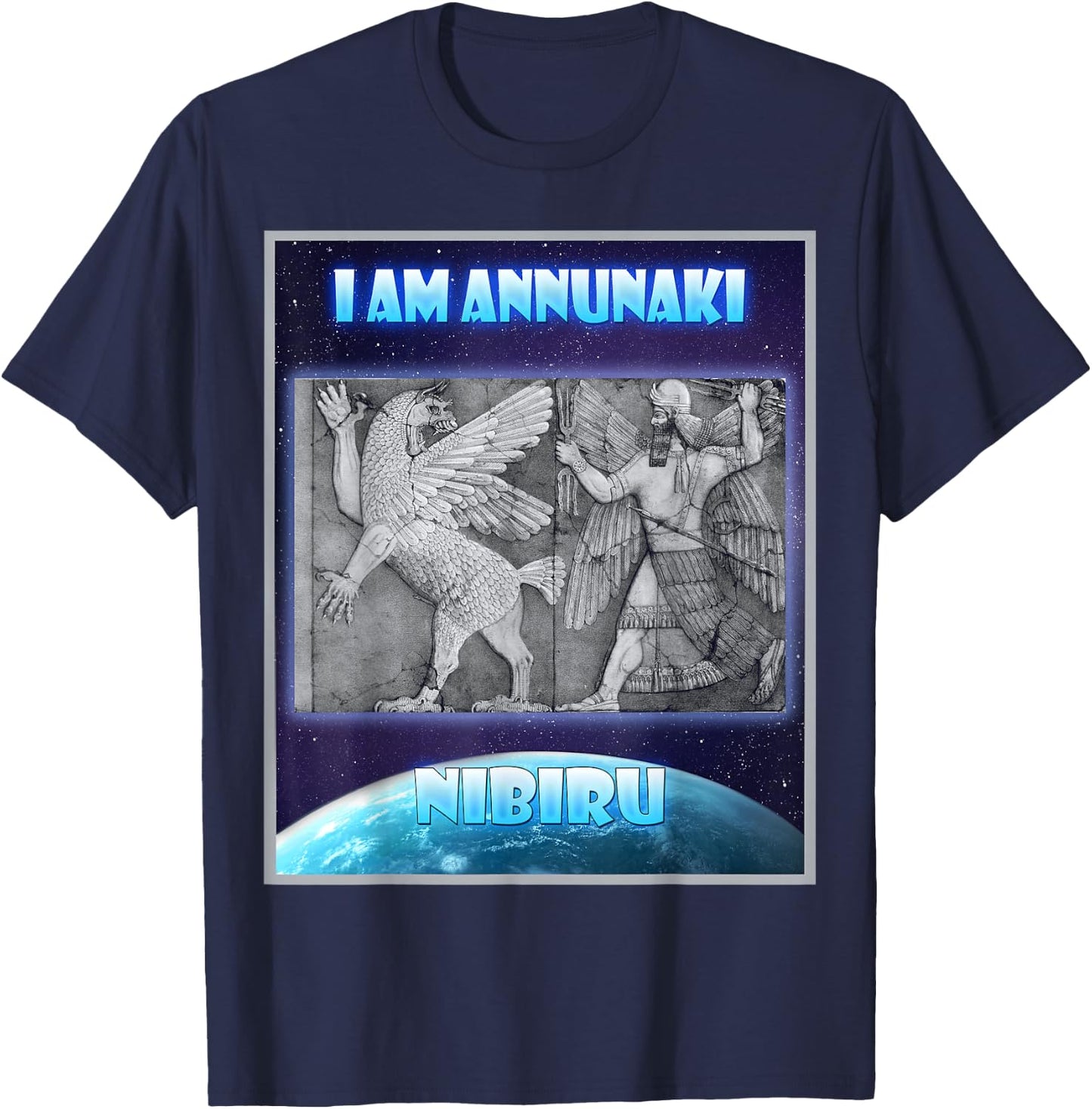i am annunaki ancient aliens , sumerian gods Enki T-Shirt - T-Shirt | Navy