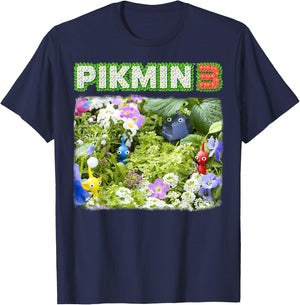 Nintendo Pikmin 3 Floral Logo Poster T-Shirt - T-Shirt | Navy